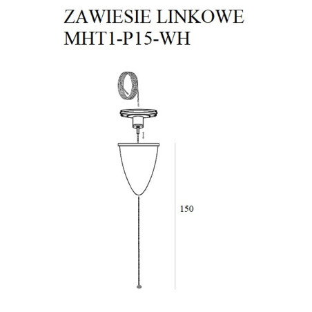 NOWOŚĆ MAXLIGHT MHT1-P15-WH TRACK ZAWIESIE LINKOWE 1,5m białe z regulacją bez uchwytu