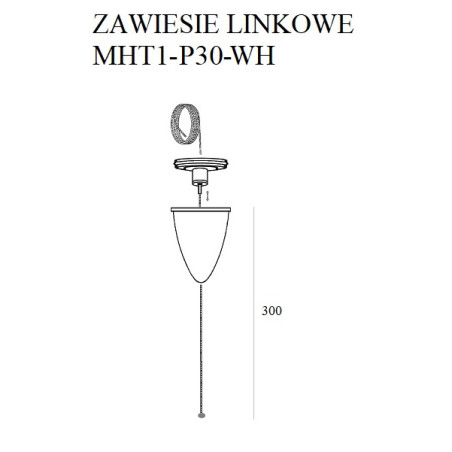 NOWOŚĆ MAXLIGHT MHT1-P30-WH TRACK ZAWIESIE LINKOWE 3m białe  z regulacją bez uchwytu
