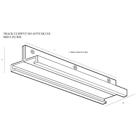 NOWOŚĆ MAXLIGHT MHT1-P2-WH TRACK UCHWYT DO SZYN DŁUGI BIAŁY