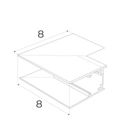 NOWOŚĆ MAXLIGHT MT0004. Kątownik głęboki do użycia przy uskoku na suficie. Do szyn MT0001, MT0002