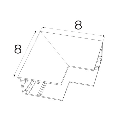NOWOŚĆ MAXLIGHT MT0005. Kątownik głęboki ściana/sufit. Do szyn MT0001, MT0002