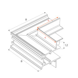 NOWOŚĆ MAXLIGHT MT0010. Kątownik ściana/sufit. Do szyn MT0006, MT0007