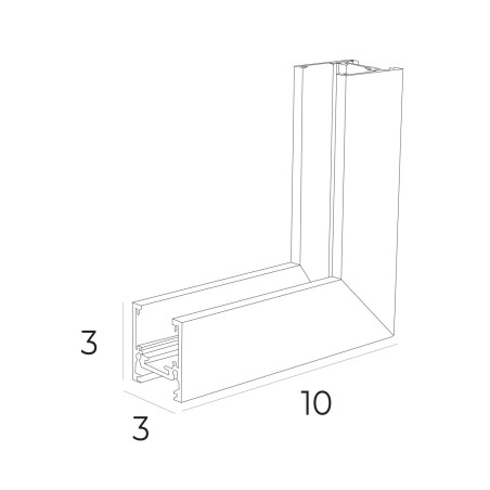 NOWOŚĆ MAXLIGHT MT0013 Kątownik płytki ściana/sufit. Do szyn MT0011, MT0012