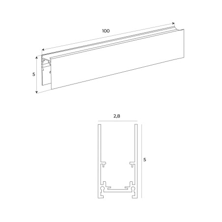 NOWOŚĆ MAXLIGHT NT0001 Szynoprzewód MICRO11  czarny wpuszczany KG 1mb