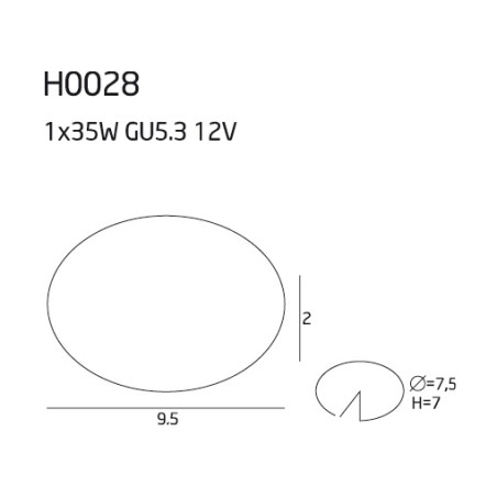 NOWOŚĆ MAXLIGHT H0028 OPRAWA WPUSTOWA METALOWA OKRAGŁA, METAL SZCZOTKOWANY, GU5.3