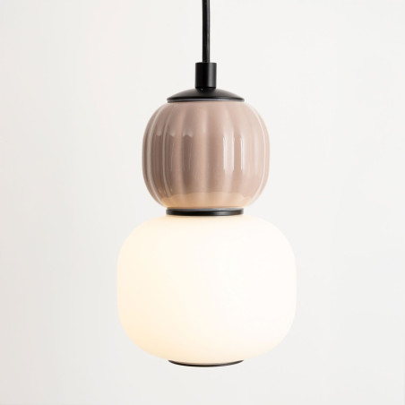 NOWOŚĆ MAXLIGHT P0625 LAMPA WISZACA MODERN 5W, OPAL + MEDIUM BROWN
