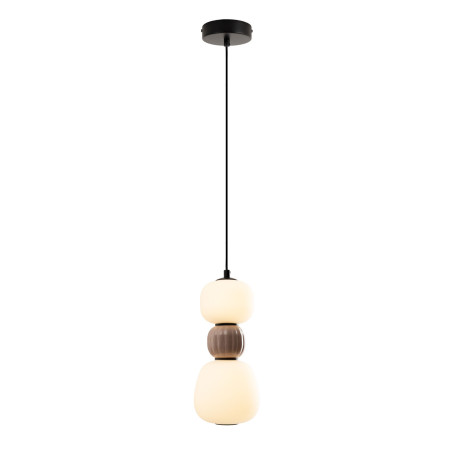 NOWOŚĆ MAXLIGHT P0628 LAMPA WISZACA MODERN 13W, OPAL + MEDIUM BROWN