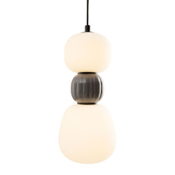 NOWOŚĆ MAXLIGHT P0629 LAMPA WISZACA MODERN 13W, OPAL + DARK GREY