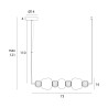 NOWOŚĆ MAXLIGHT P0630 LAMPA WISZACA MODERN 28W, OPAL + DARK GREY+MEDIUM BROWN+LIGHT GREY