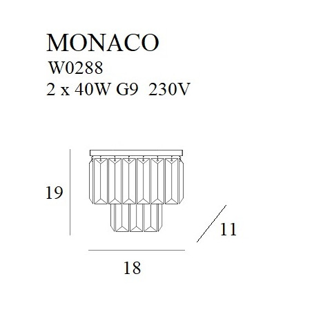 NOWOŚĆ MAXLIGHT W0288 KINKIET  MONACO ZŁOTY
