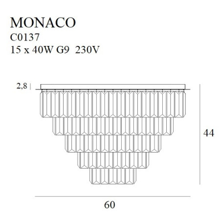 NOWOŚĆ MAXLIGHT C0137 PLAFON MONACO Ø 60 cm