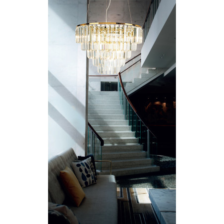 NOWOŚĆ MAXLIGHT P0424 LAMPA WISZĄCA MONACO ZŁOTA Ø 60 cm