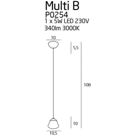 NOWOŚĆ MAXLIGHT P0254 LAMPA WISZĄCA MULTI B