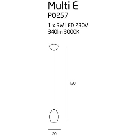 NOWOŚĆ MAXLIGHT P0257 LAMPA WISZĄCA MULTI E