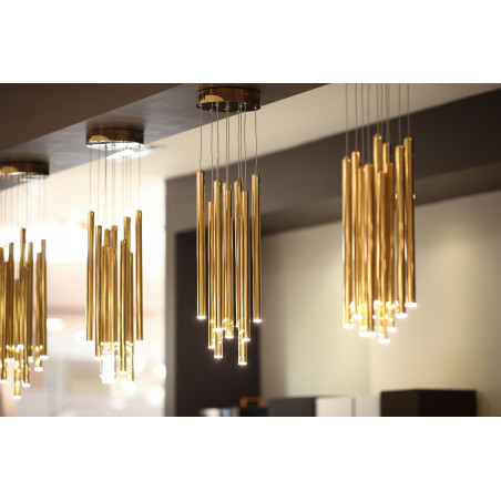 NOWOŚĆ MAXLIGHT P0265D LAMPA WISZĄCA ORGANIC 10x ZŁOTA MAŁA ŚCIEMNIALNA