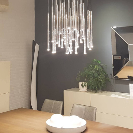 NOWOŚĆ MAXLIGHT P0175D LAMPA WISZĄCA ORGANIC 33x1 CHROM ŚCIEMNIALNA