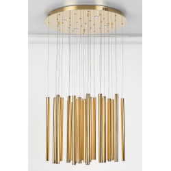 NOWOŚĆ MAXLIGHT P0242D LAMPA WISZĄCA ORGANIC 33x1 ZŁOTA ŚCIEMNIALNA