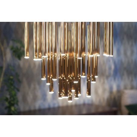 NOWOŚĆ MAXLIGHT P0242D LAMPA WISZĄCA ORGANIC 33x1 ZŁOTA ŚCIEMNIALNA