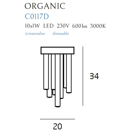 NOWOŚĆ MAXLIGHT C0117D PLAFON ORGANIC CHROM MAŁY ŚCIEMNIALNY