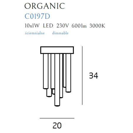 NOWOŚĆ MAXLIGHT C0197D PLAFON ORGANIC ZŁOTY MAŁY ŚCIEMNIALNY