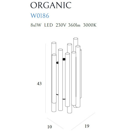 NOWOŚĆ MAXLIGHT W0186 KINKIET ORGANIC CHROM