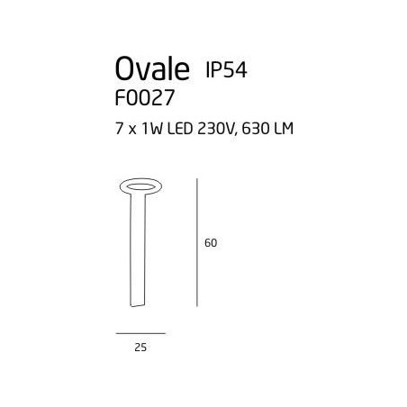 NOWOŚĆ MAXLIGHT F0027 LAMPA ZEWNĘTRZNA OVALE 60 CM, 7x1W, IP54