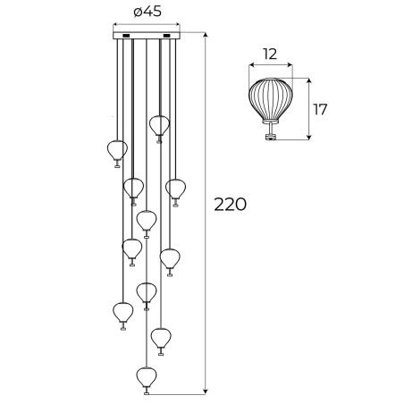 NOWOŚĆ MAXLIGHT P0526D LAMPA WISZĄCA PALLONCINI 11