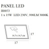 NOWOŚĆ MAXLIGHT H0053 PANELLED SQUARE 17x17 cm PODTYNKOWY, 15W