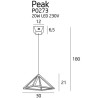 NOWOŚĆ MAXLIGHT P0273 LAMPA WISZĄCA PEAK S CHROME, 20W