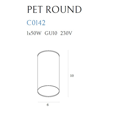 NOWOŚĆ MAXLIGHT C0142  LAMPA SUFITOWA PET ROUND NEW CZARNY