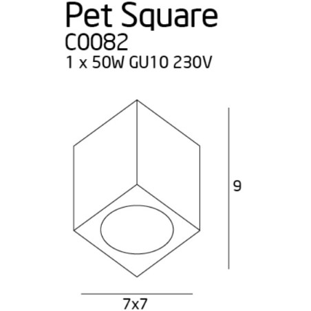 NOWOŚĆ MAXLIGHT C0082 LAMPA SUFITOWA PET SQUARE BIAŁA, GU10