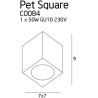 NOWOŚĆ MAXLIGHT C0084 LAMPA SUFITOWA PET SQUARE CHROM, GU10