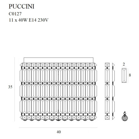 NOWOŚĆ MAXLIGHT C0127 PLAFON PUCCINI 40cm