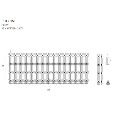 NOWOŚĆ MAXLIGHT C0129 PLAFON PUCCINI 80cm