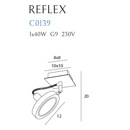 NOWOŚĆ MAXLIGHT C0139  KINKIET/LAMPA SUFITOWA REFLEX BIAŁA, G9