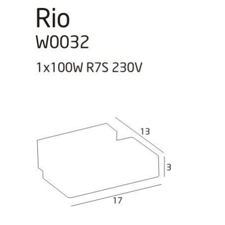 NOWOŚĆ MAXLIGHT W0032 KINKIET RIO SATYNA DUŻY, inc. 1 x 100W R7S 