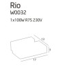 NOWOŚĆ MAXLIGHT W0032 KINKIET RIO SATYNA DUŻY, inc. 1 x 100W R7S 