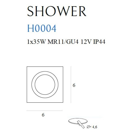 NOWOŚĆ MAXLIGHT H0004 OPRAWA WPUSTOWA SHOWER IP54