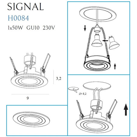 NOWOŚĆ MAXLIGHT H0084 OPRAWA PODTYNKOWA SIGNAL I BIAŁA