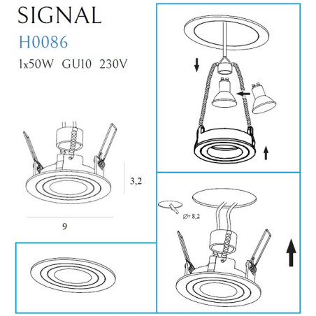 NOWOŚĆ MAXLIGHT H0086 OPRAWA PODTYNKOWA SIGNAL I CZARNA