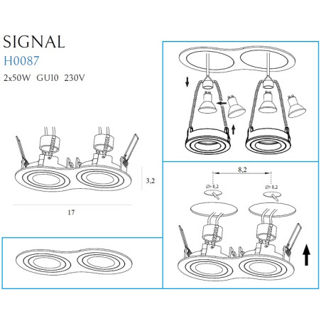 NOWOŚĆ MAXLIGHT H0087 OPRAWA PODTYNKOWA SIGNAL II CZARNA