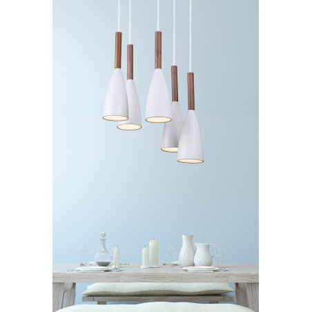 NOWOŚĆ MAXLIGHT P0147  LAMPA WISZĄCA SOFT 5 BIAŁA