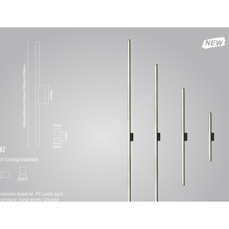 NOWOŚĆ MAXLIGHT C0244 KINKIET TAMPA 180CM 54W IP44 3000K