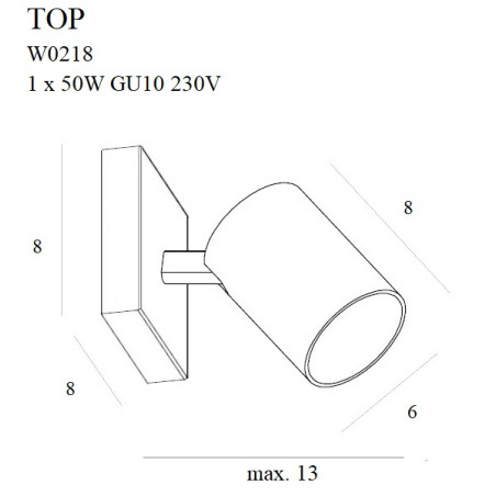 NOWOŚĆ MAXLIGHT W0218 KINKIET TOP1 BIAŁY