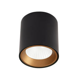 NOWOŚĆ MAXLIGHT C0211 LAMPA SUFITOWA TUB OKRĄGŁY CZARNY + PIERŚCIEŃ OZDOBNY ZŁOTY RC0155/C0156 GOLD