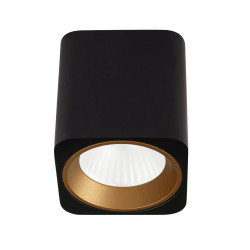 NOWOŚĆ MAXLIGHT C0212 LAMPA SUFITOWA TUB KWADRAT CZARNY + PIERŚCIEŃ OZDOBNY ZŁOTY RC0155/C0156 GOLD