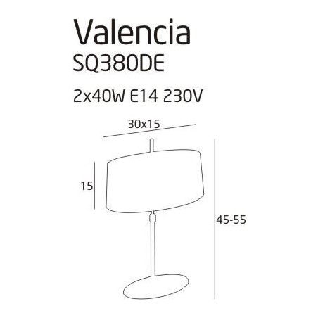 NOWOŚĆ MAXLIGHT SQ380DE/W LAMPA STOŁOWA VALENCIA ECRU