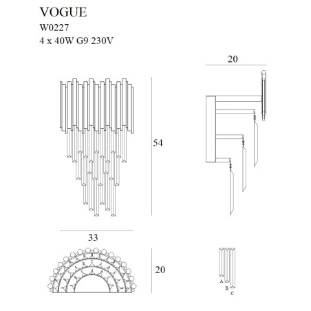 NOWOŚĆ MAXLIGHT W0227 KINKIET VOGUE