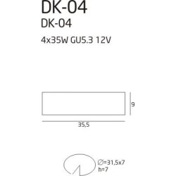 NOWOŚĆ MAXLIGHT DK-04 OPRAWA HALOGENOWA WHITE 4 x GU5.3 