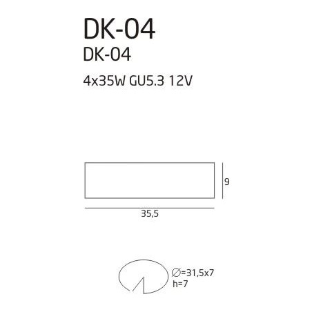 NOWOŚĆ MAXLIGHT DK-04 OPRAWA HALOGENOWA WHITE 4 x GU5.3 